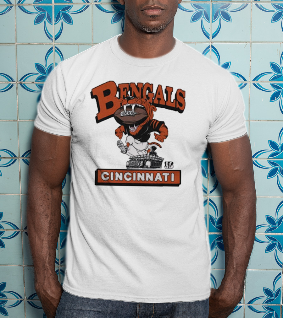 Cincinnati Bengals Mascot Jumping Over Stadium T-Shirt