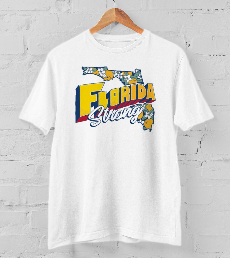 Florida Orange Blossom Map Florida Strong T-Shirt