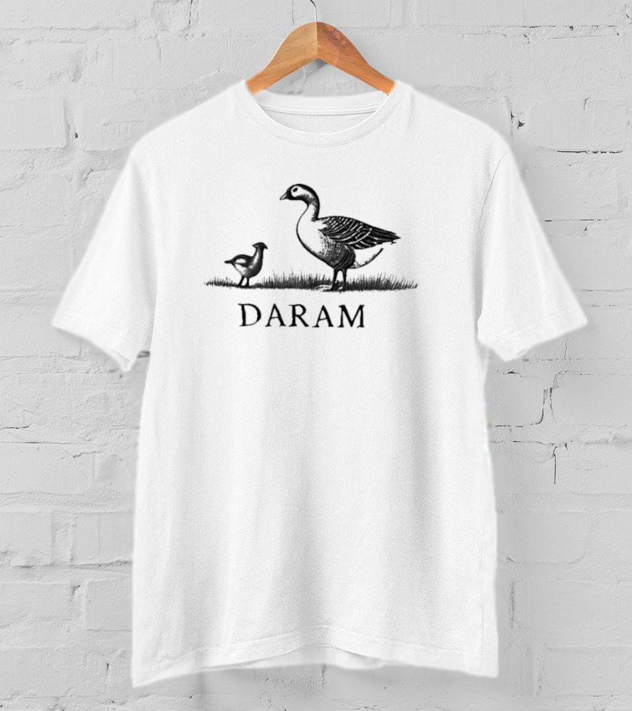 Goose Daram With Black And White Bird T-Shirt