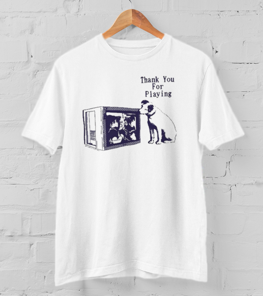 Thank You For Playing Dog Watching TV Nostalgia T-Shirt