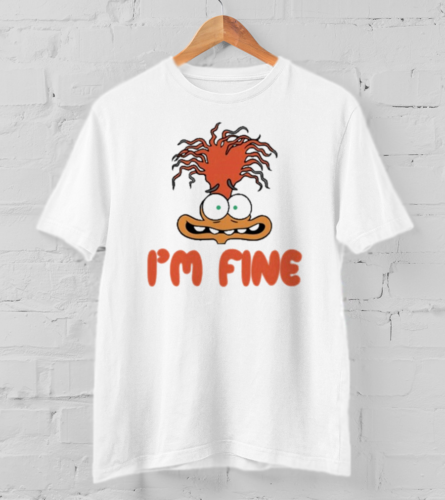 Mel Mitchell Inside Out 2 Character Anxiety I'm Fine Rugrats Mashup T-Shirt