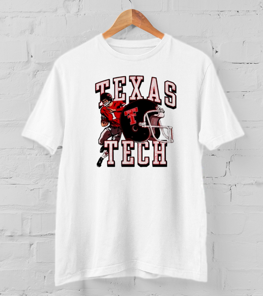 Texas Tech Red Raiders Football Player And Helmet T-Shirt