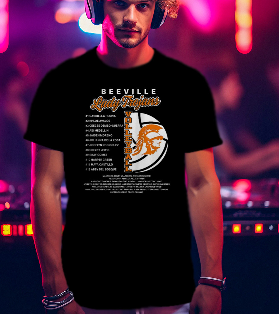 Beeville Lady Trojans Volleyball Team Roster And Iconic Trojan T-Shirt