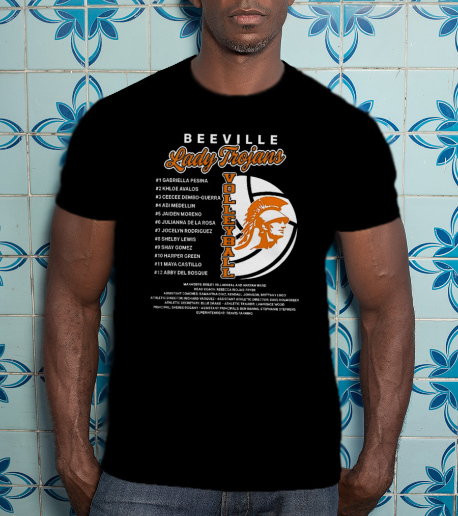 Beeville Lady Trojans Volleyball Team Roster And Iconic Trojan T-Shirt