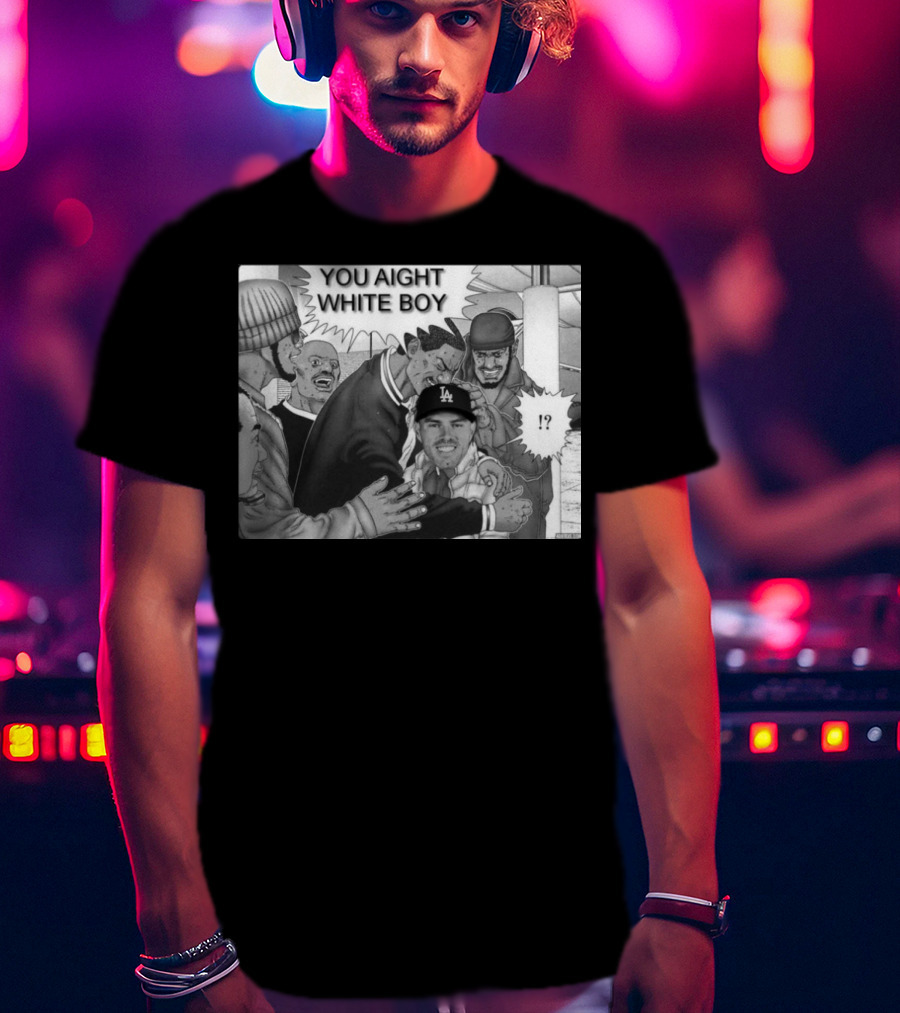 Freddie Freeman LA Dodgers You Aight White Boy Manga T-Shirt