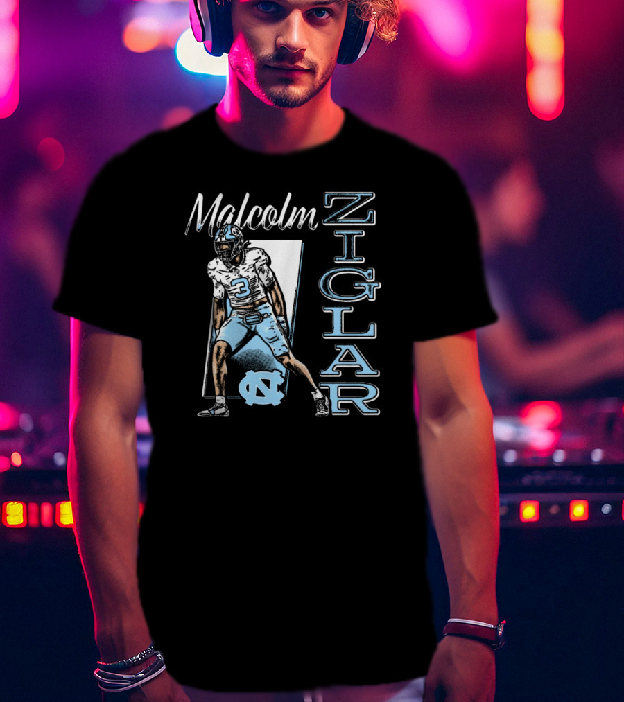 Malcolm Ziglar North Carolina Tar Heels Football Player UNC T-Shirt