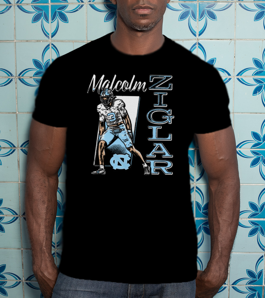 Malcolm Ziglar North Carolina Tar Heels Football Player UNC T-Shirt