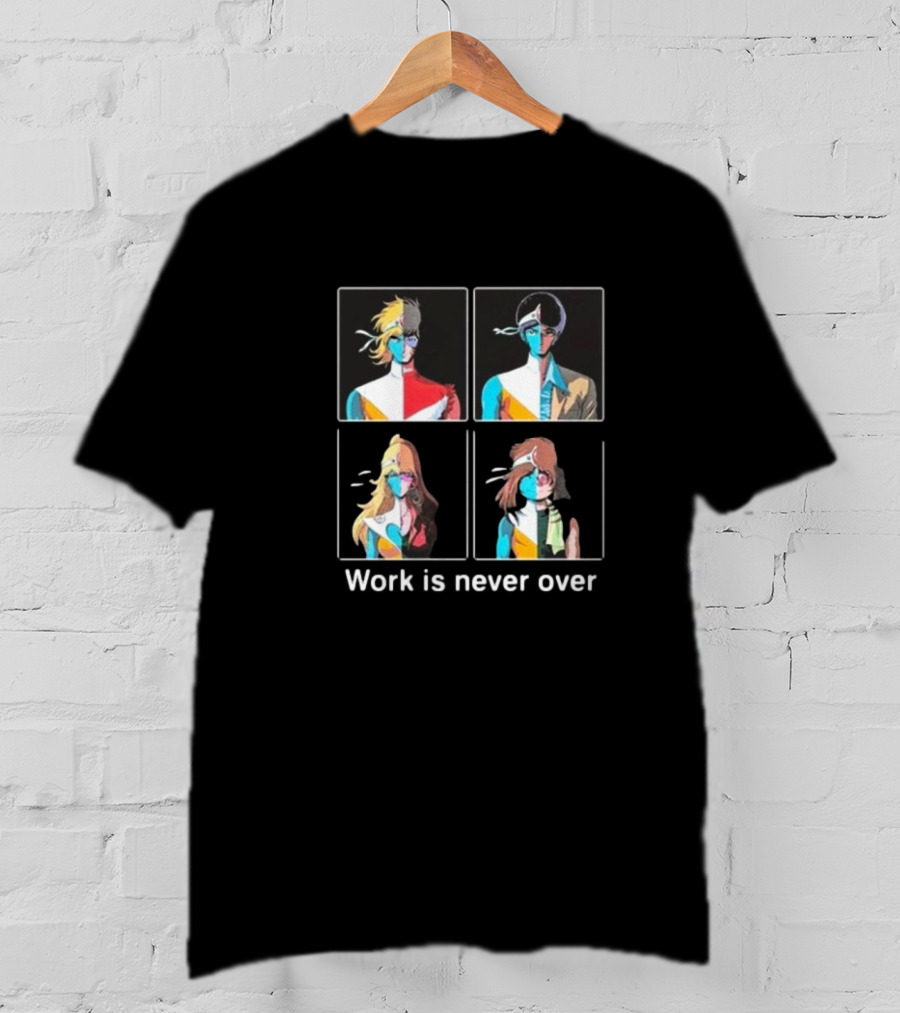 Crescendolls Work Is Never Over Daft Punk Anime Style Portraits T-Shirt