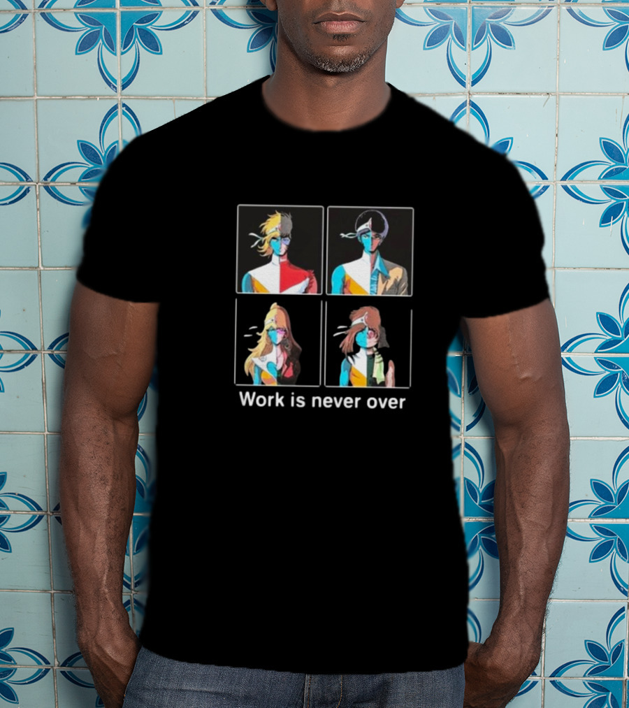 Crescendolls Work Is Never Over Daft Punk Anime Style Portraits T-Shirt