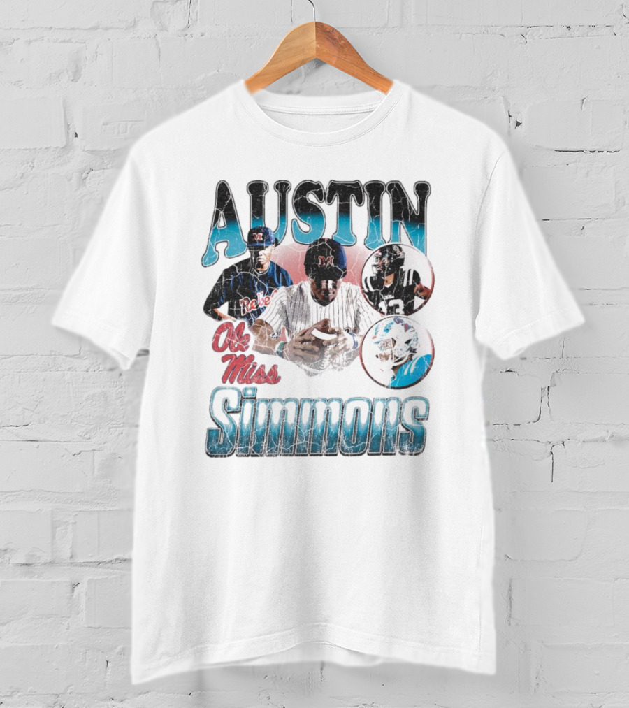 Austin Simmons Ole Miss Rebels Vintage 90s Sports T-Shirt