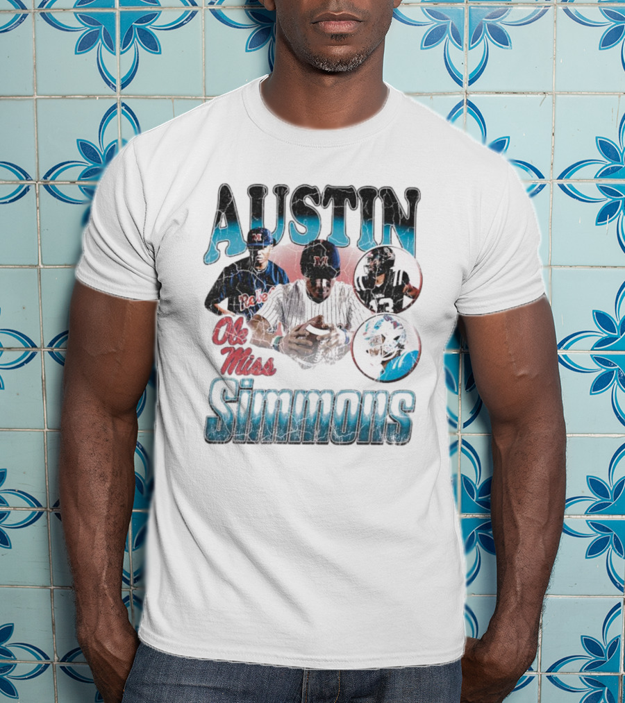 Austin Simmons Ole Miss Rebels Vintage 90s Sports T-Shirt