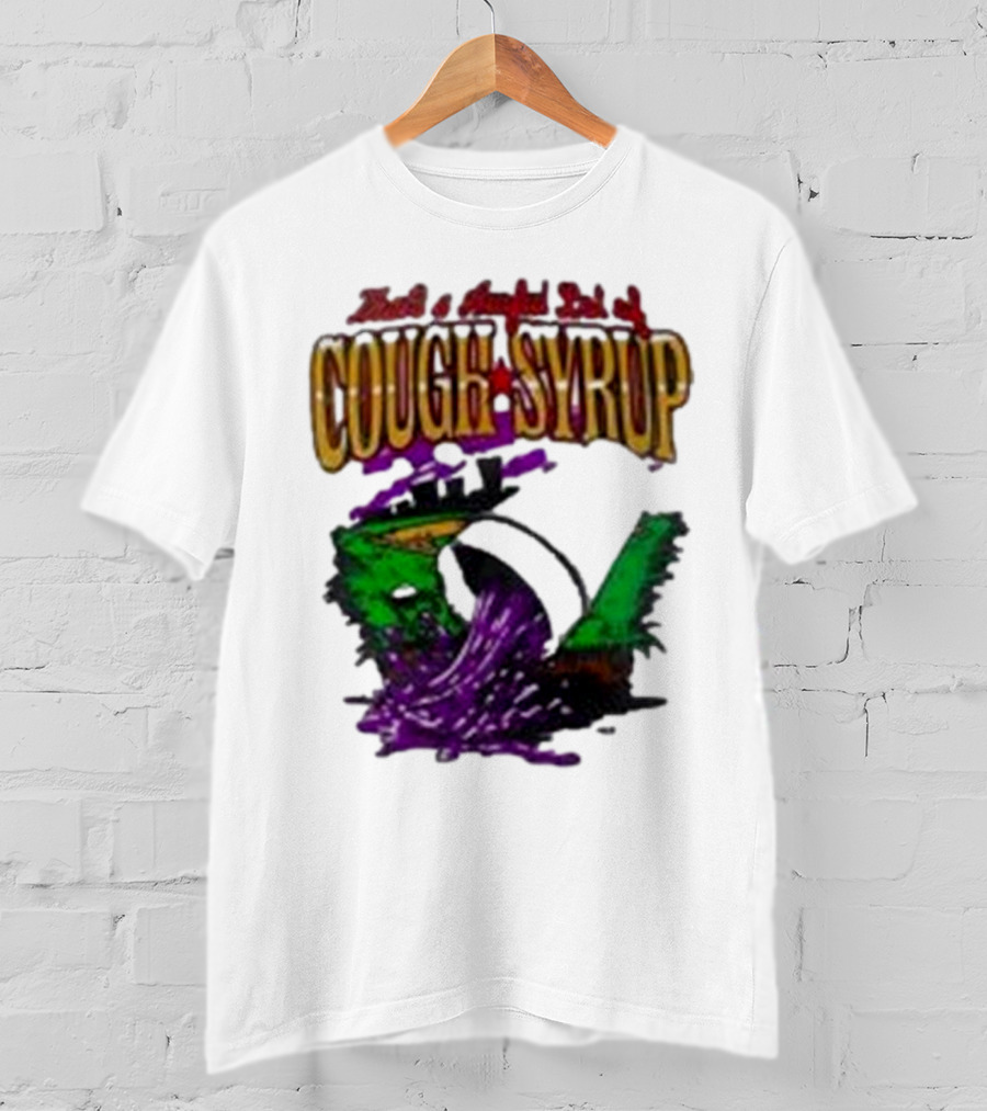 Baseball That’s A Awful Lot Of Cough Syrup Cityscape And Pouring Purple Liquid T-Shirt