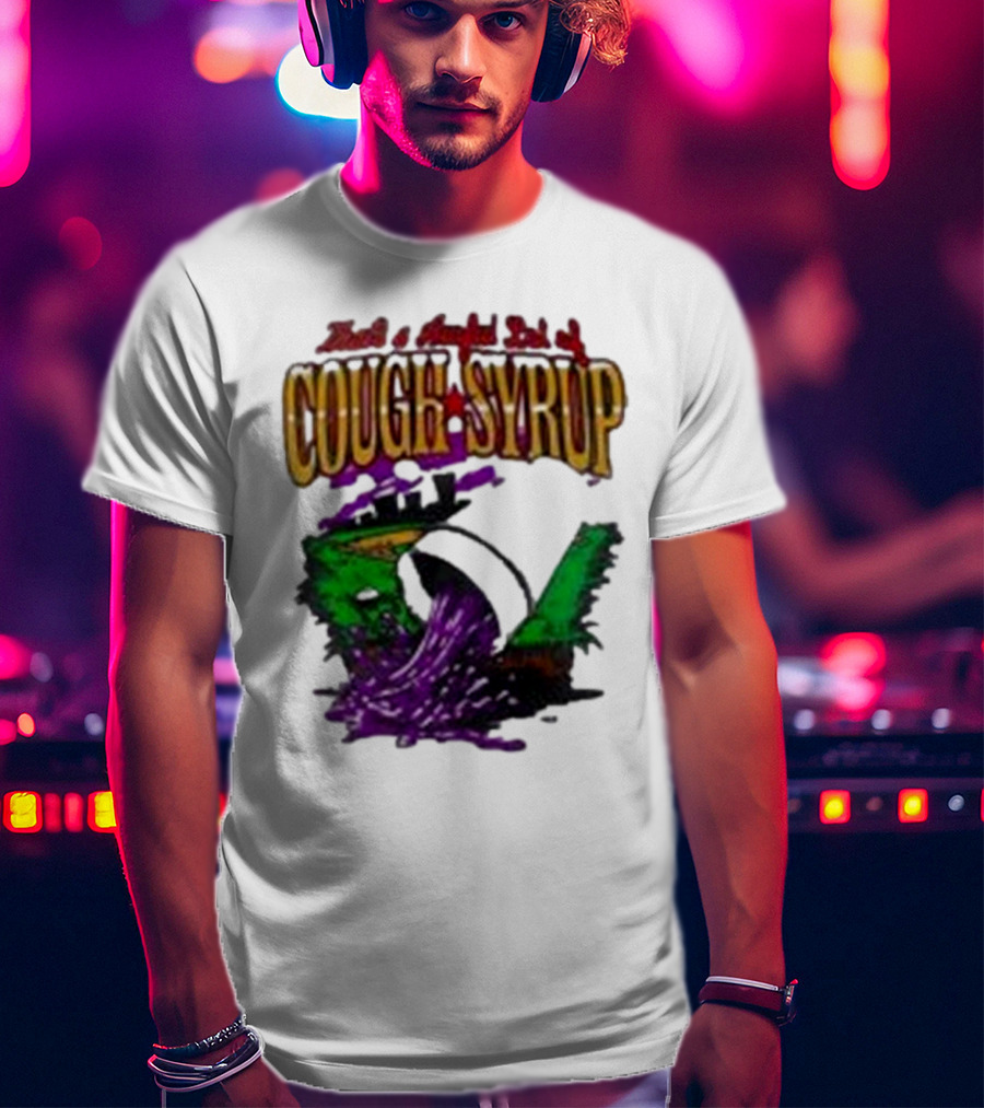 Baseball That’s A Awful Lot Of Cough Syrup Cityscape And Pouring Purple Liquid T-Shirt