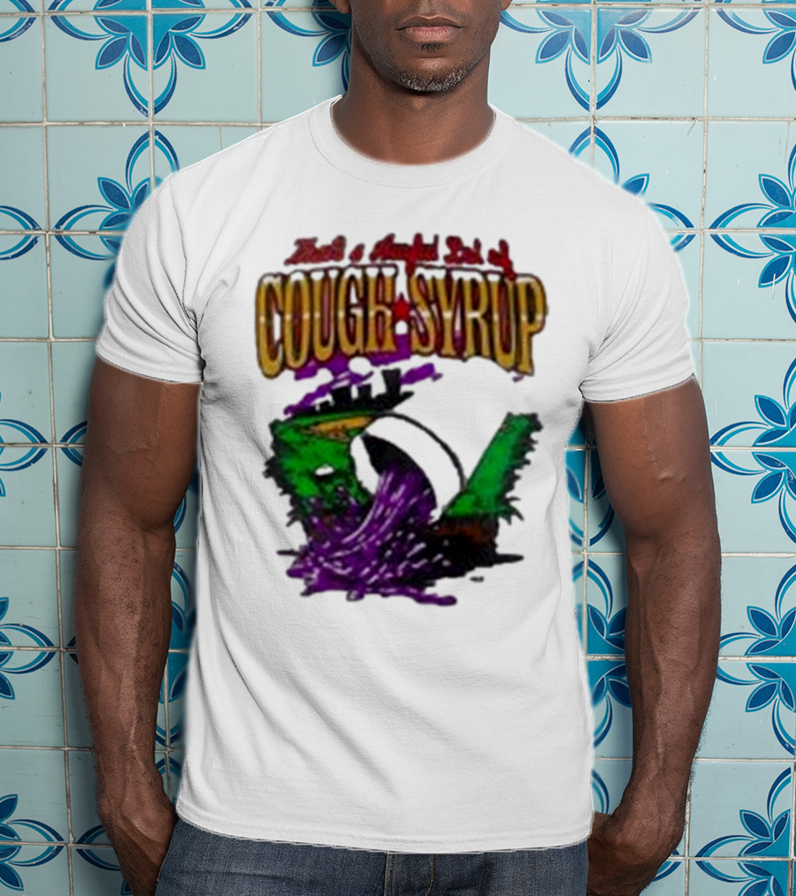 Baseball That’s A Awful Lot Of Cough Syrup Cityscape And Pouring Purple Liquid T-Shirt
