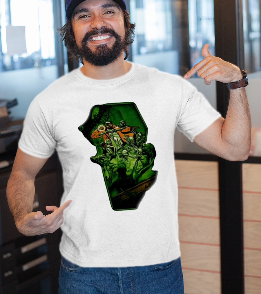 You Only Die 1nce SS Freddie Gibbs Zombie Battle Green Scene T-Shirt