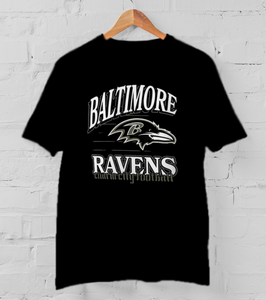 Baltimore Ravens Charm City Football Retro Gridiron T-Shirt