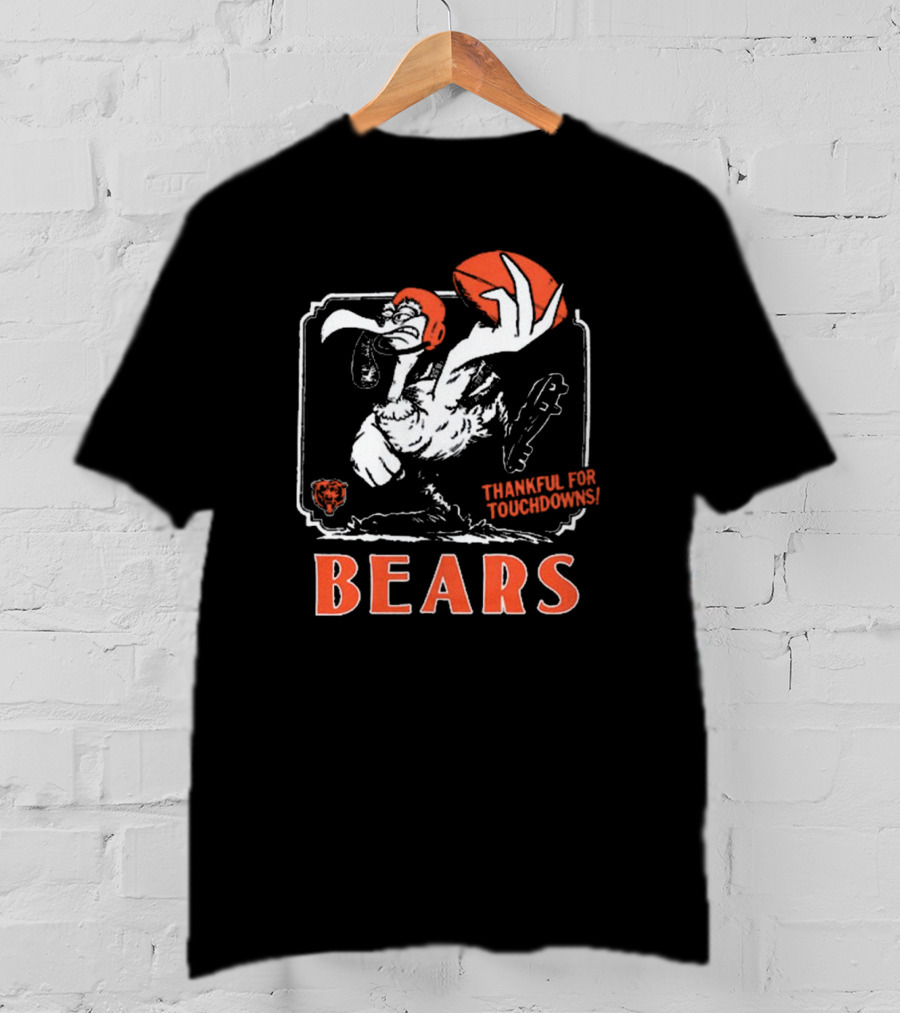 Chicago Bears Thankful For Touchdowns Goose Football Helmet T-Shirt