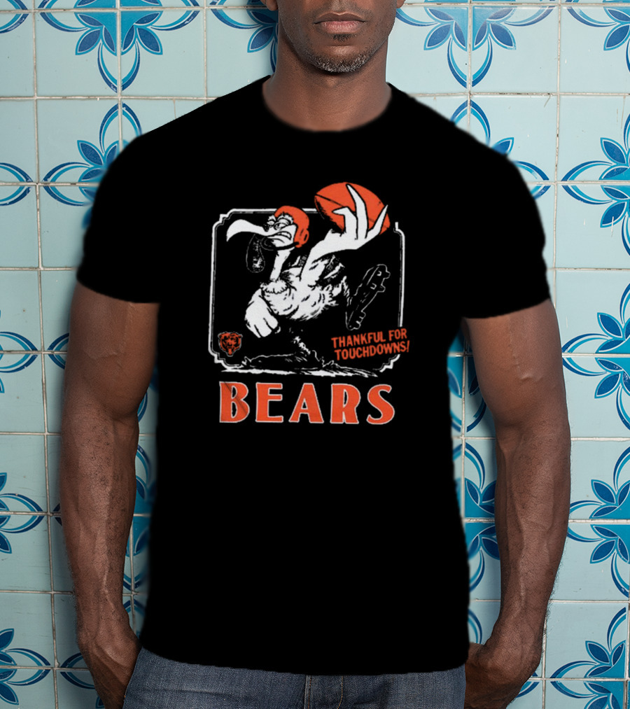 Chicago Bears Thankful For Touchdowns Goose Football Helmet T-Shirt