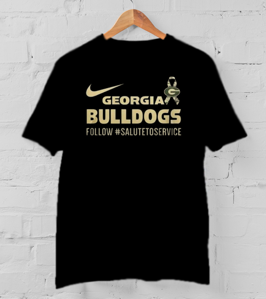 Georgia Bulldogs Salute To Service Follow #SaluteToService T-Shirt