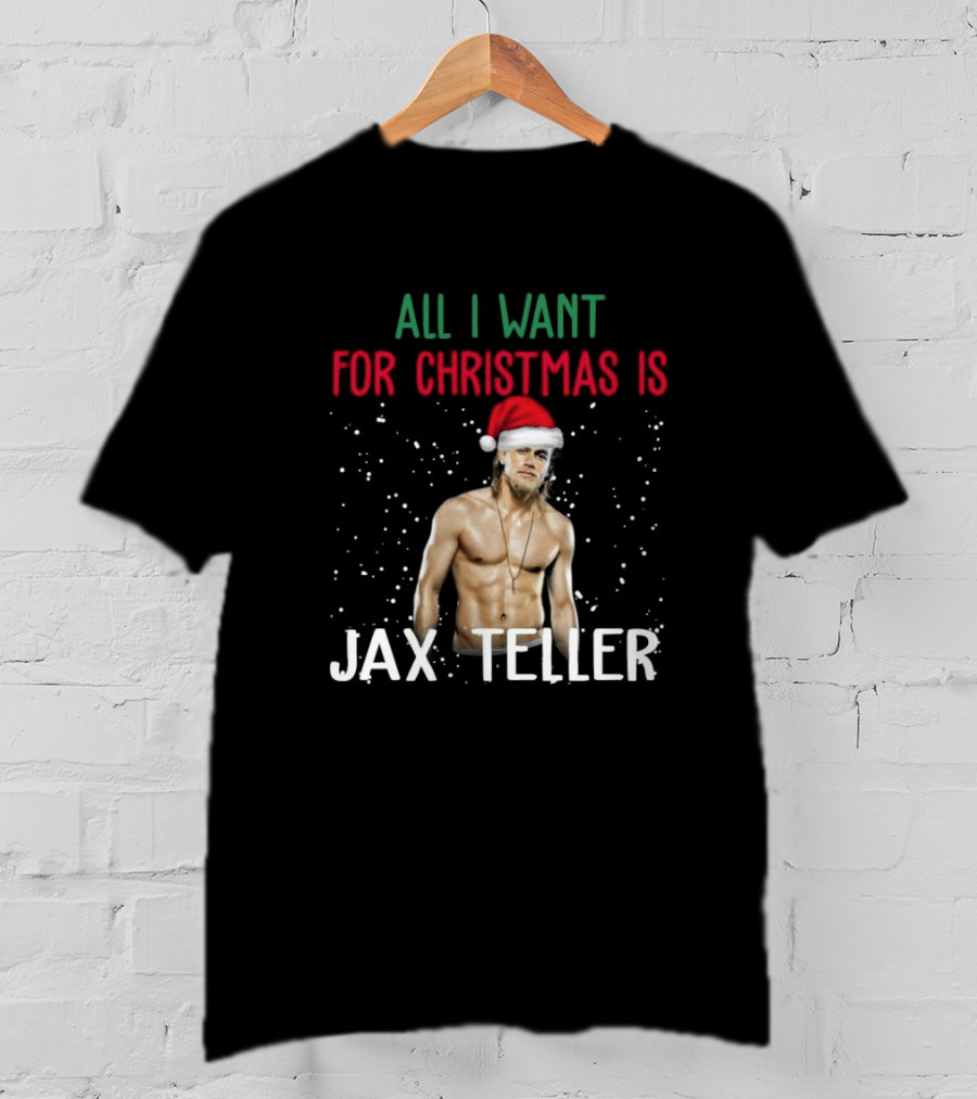 All I Want For Christmas Is Jax Teller Santa Hat Snowflakes T-Shirt