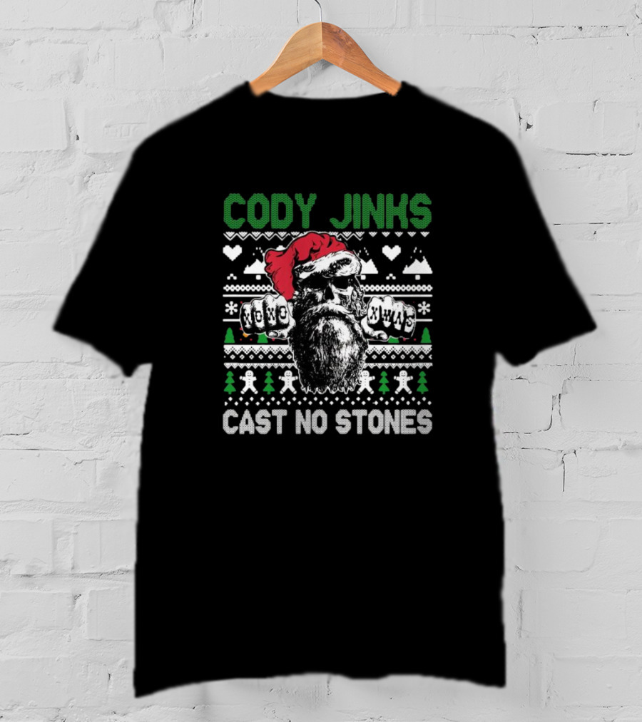 Cody Jinks Cast No Stones Santa Skull Ugly Christmas Sweater T-Shirt