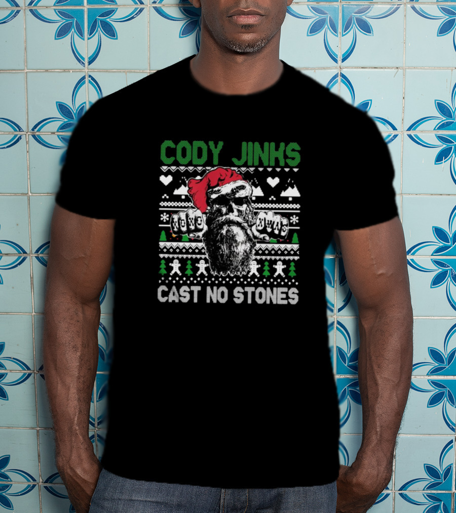 Cody Jinks Cast No Stones Santa Skull Ugly Christmas Sweater T-Shirt