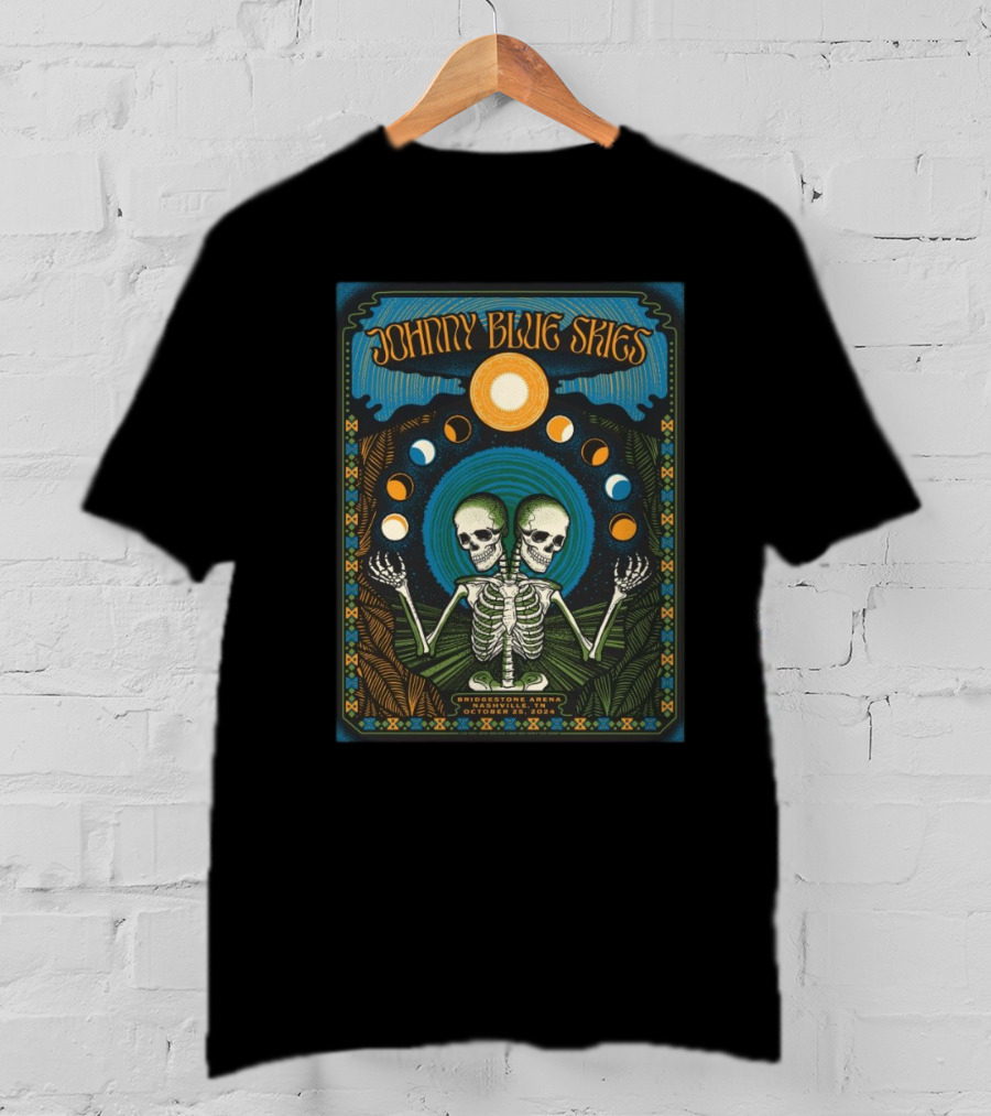 Johnny Blue Skies Sturgill Simpson Bridgestone Arena October Nashville 24 Status Serigraph T-Shirt