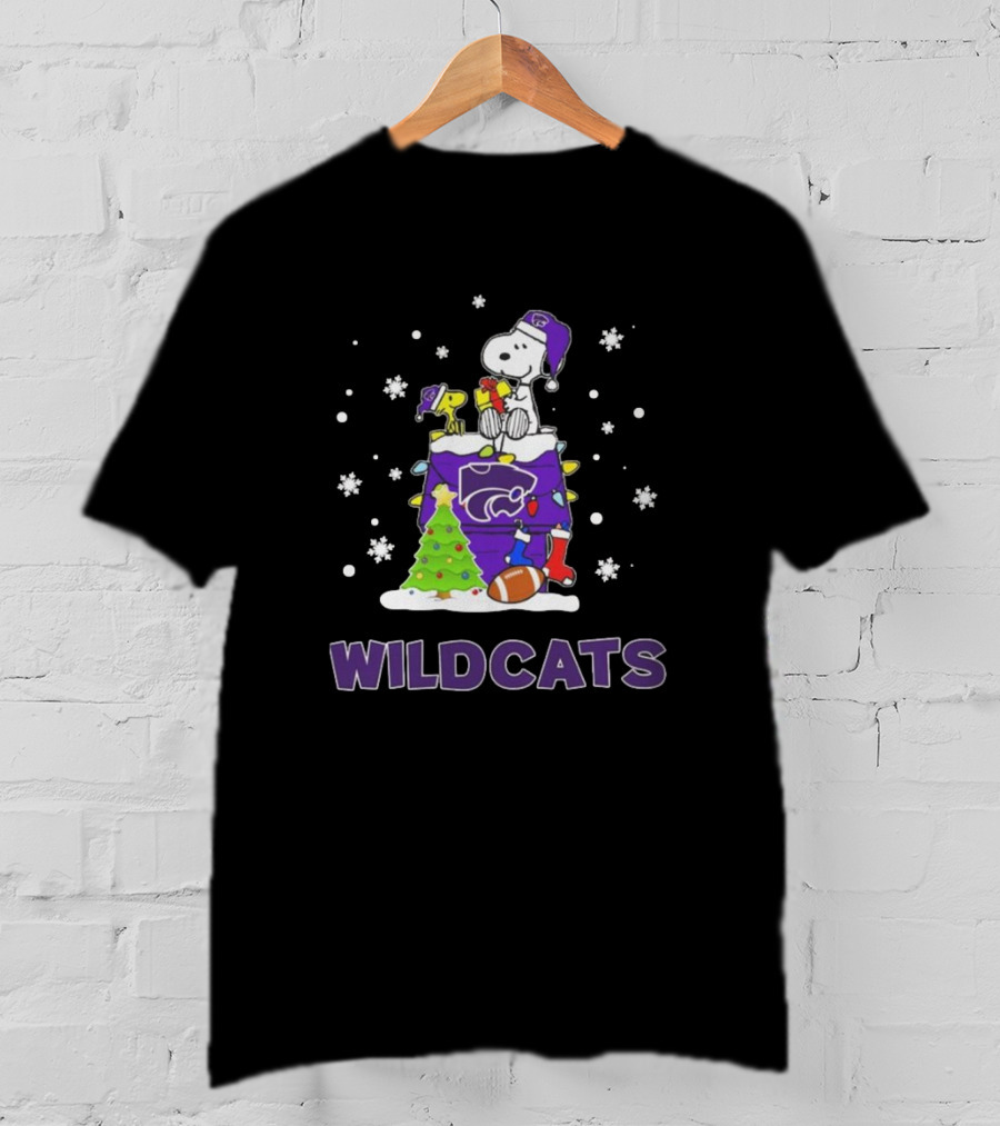Kansas State Wildcats Snoopy Peanuts Christmas Wildcats T-Shirt