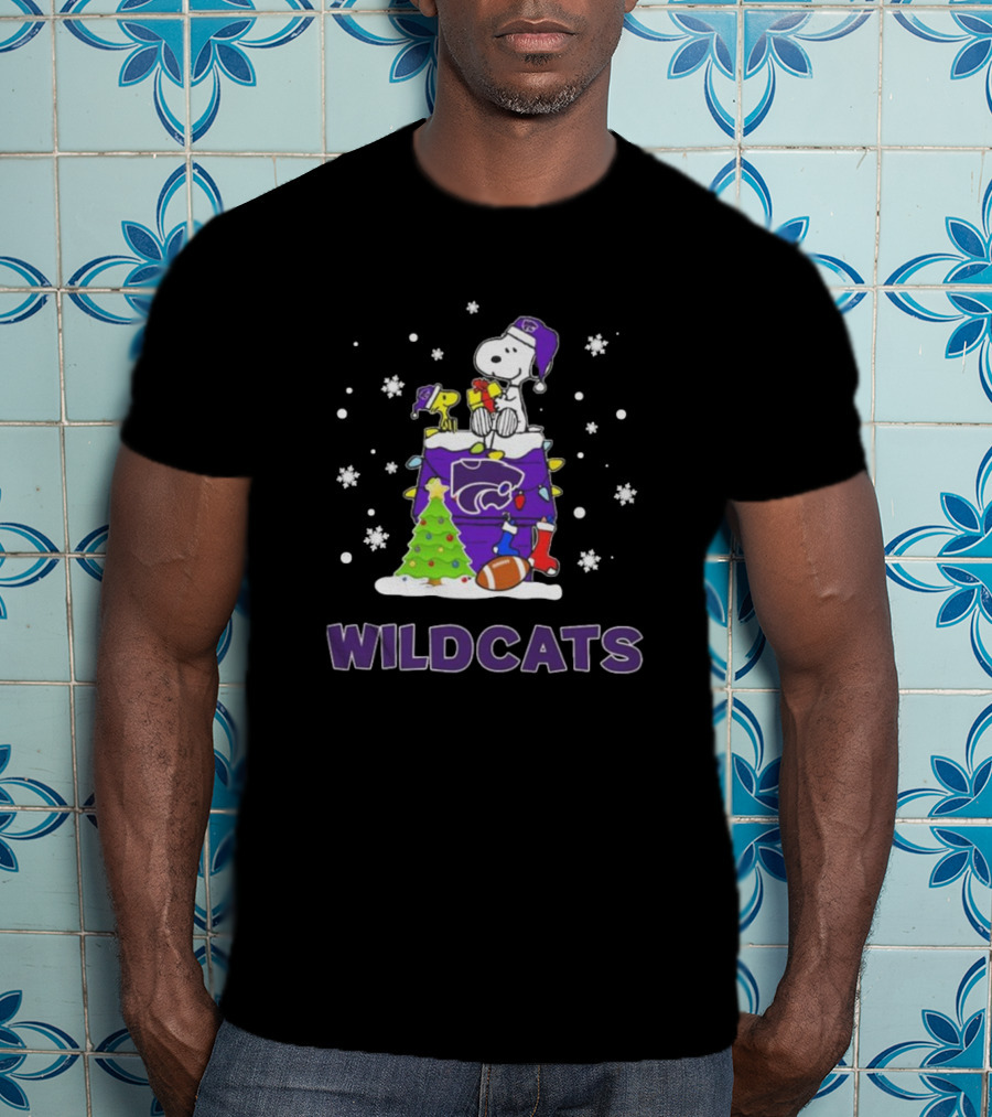 Kansas State Wildcats Snoopy Peanuts Christmas Wildcats T-Shirt