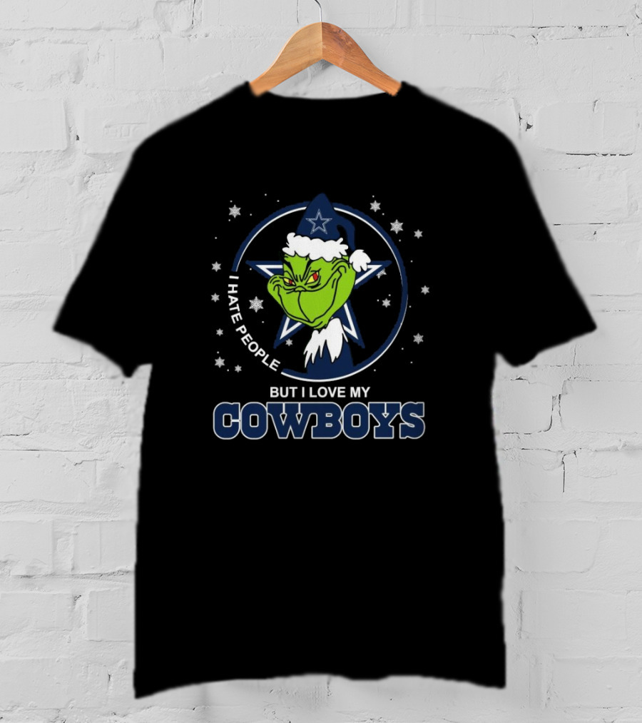 Original Grinch I Hate People But I Love My Dallas Cowboys Christmas T-Shirt