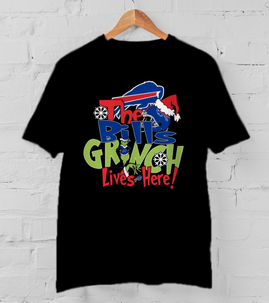 Buffalo Bills Grinch Lives Here Christmas T-Shirt