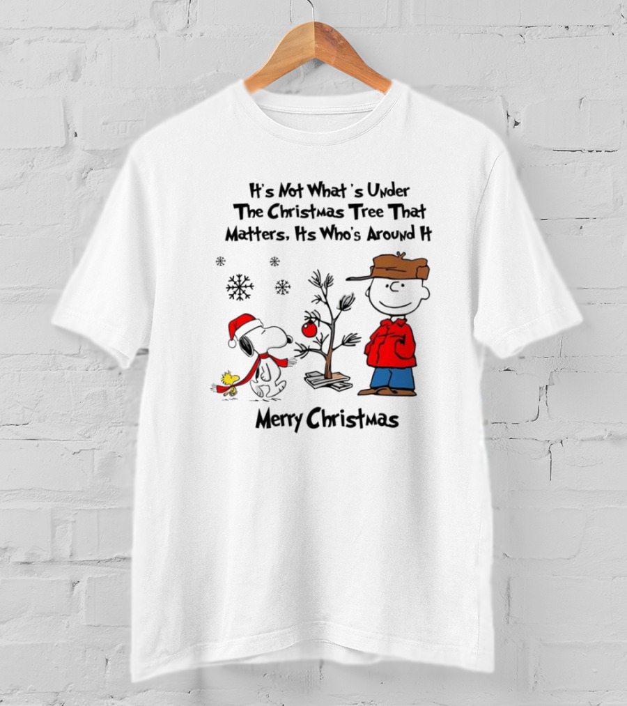 Snoopy Charlie Brown Woodstock Christmas Tree Matters Merry Christmas T-Shirt
