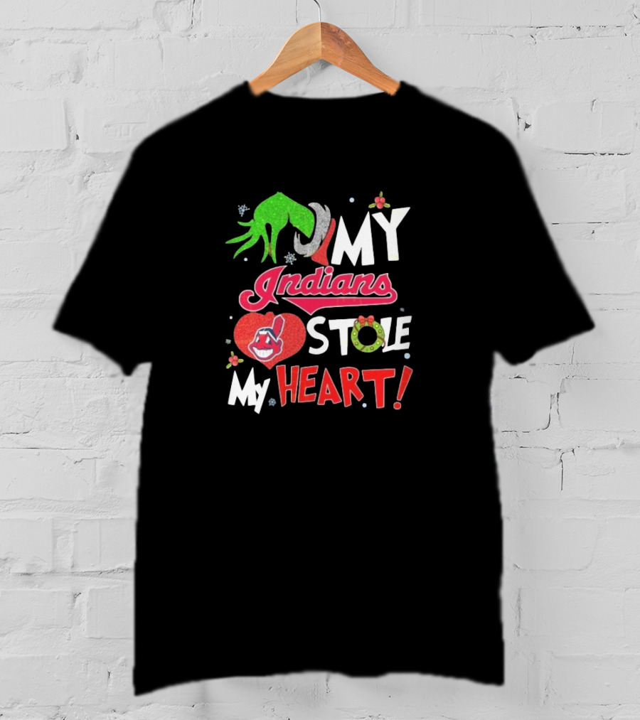 My Indians Stole My Heart Grinch Hand T-Shirt