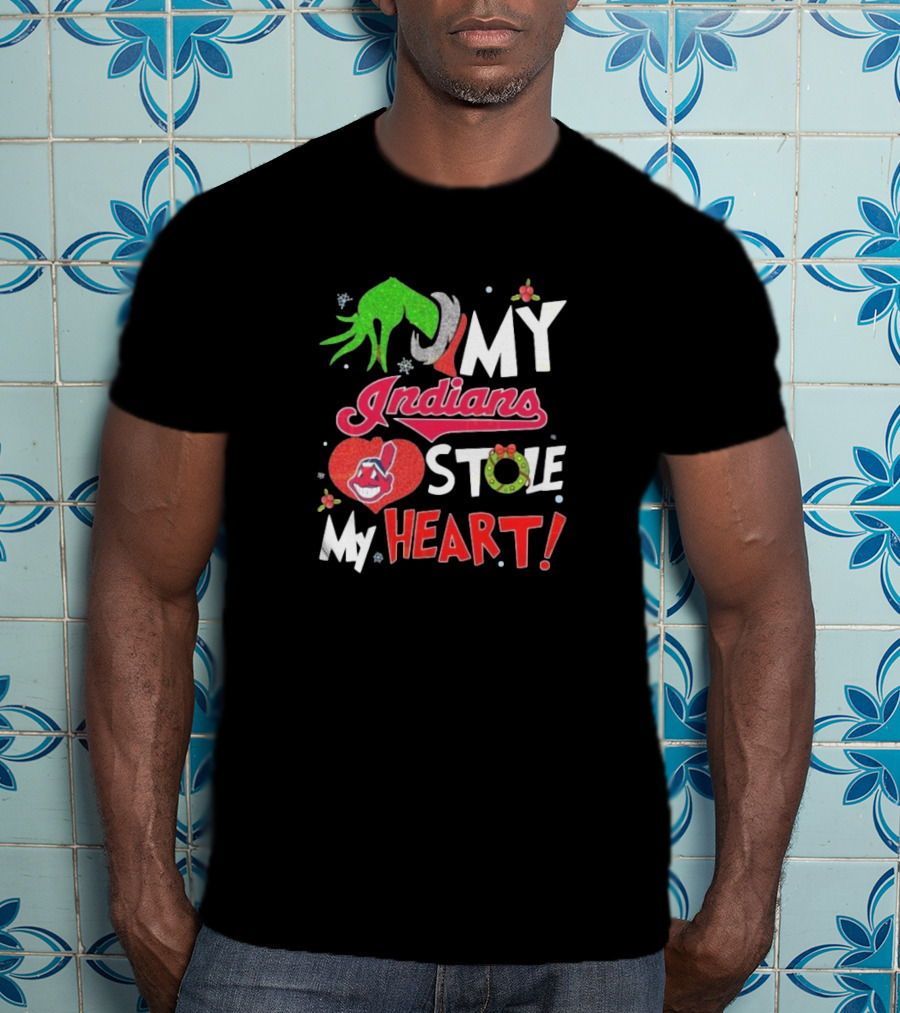 My Indians Stole My Heart Grinch Hand T-Shirt