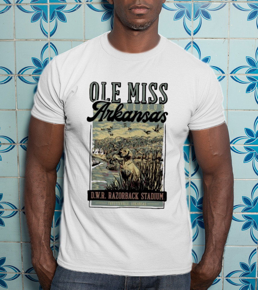 Ole Miss Versus Arkansas D.W.R. Razorback Stadium Fayetteville Game Day T-Shirt