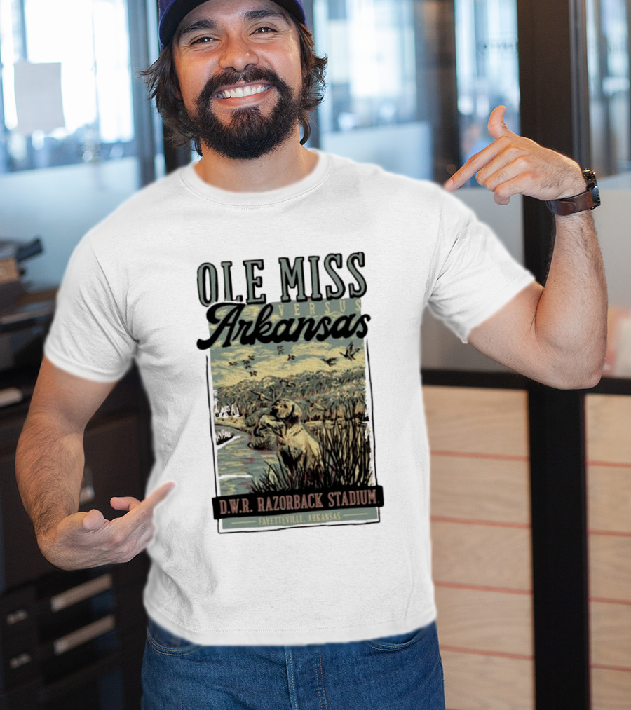 Ole Miss Versus Arkansas D.W.R. Razorback Stadium Fayetteville Game Day T-Shirt