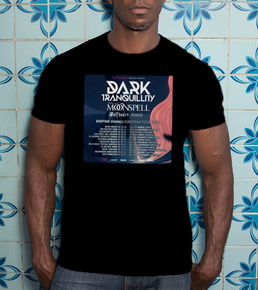 Dark Tranquillity Moonspell Wolfheart Hinayana Endtime Signals European Tour T-Shirt
