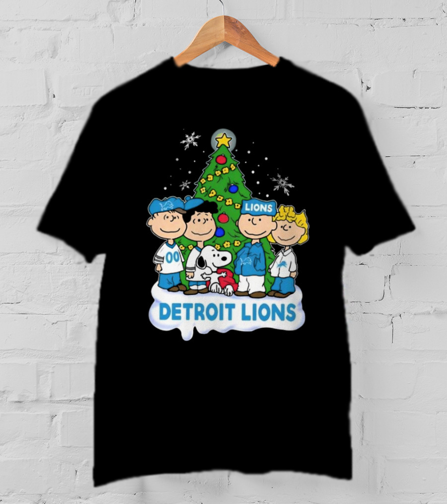 Peanuts Detroit Lions Merry Christmas T-Shirt