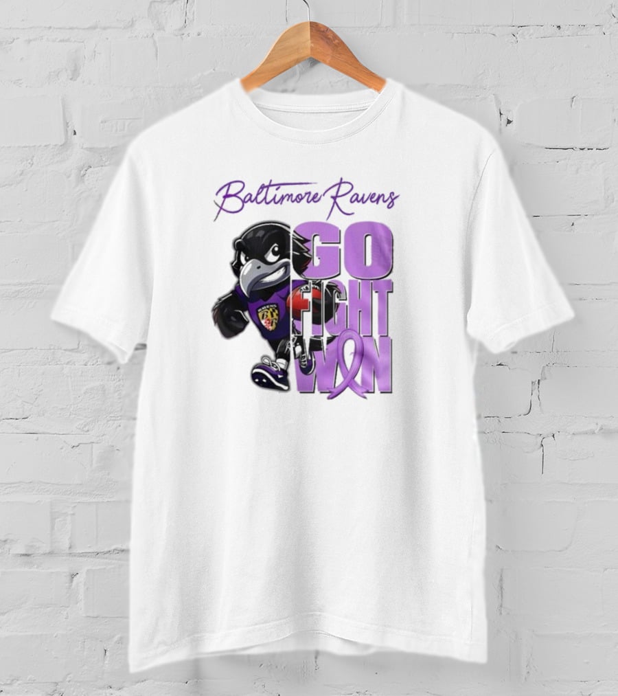 Baltimore Ravens Go Fight Win Pancreatic Cancer Awareness T-Shirt