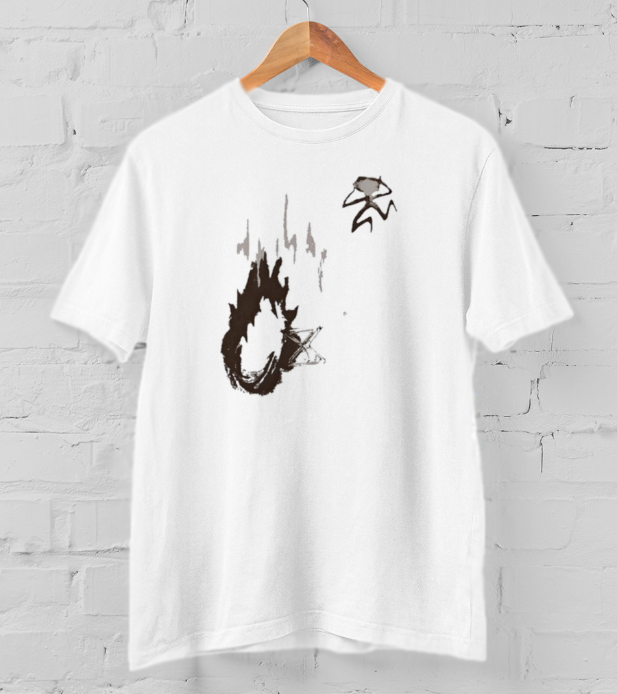 Big Trouble Trouble Brown Running From Fiery Explosion T-Shirt