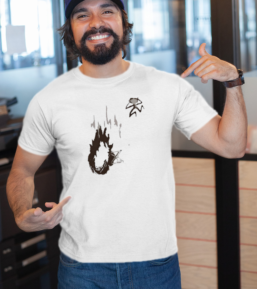 Big Trouble Trouble Brown Running From Fiery Explosion T-Shirt