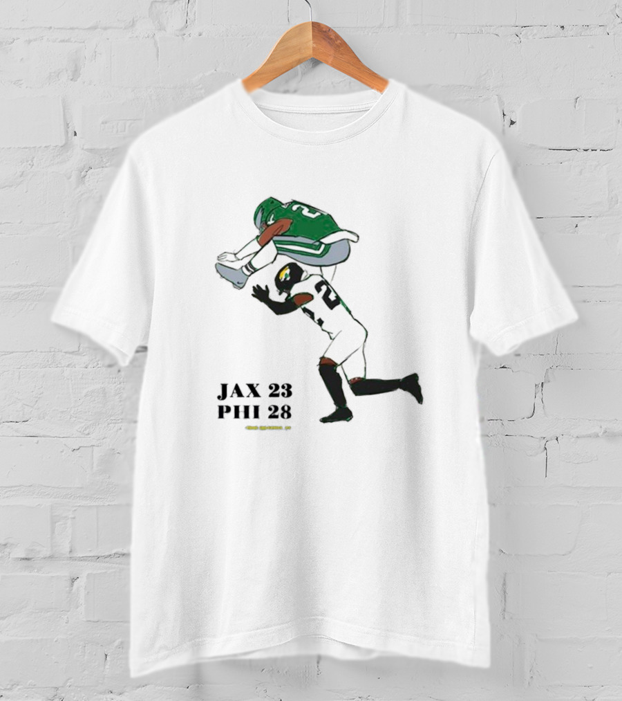 Jax 23 Phi 28 Philadelphia Eagles Saquon Barkley No-Look Hurdle NFL T-Shirt