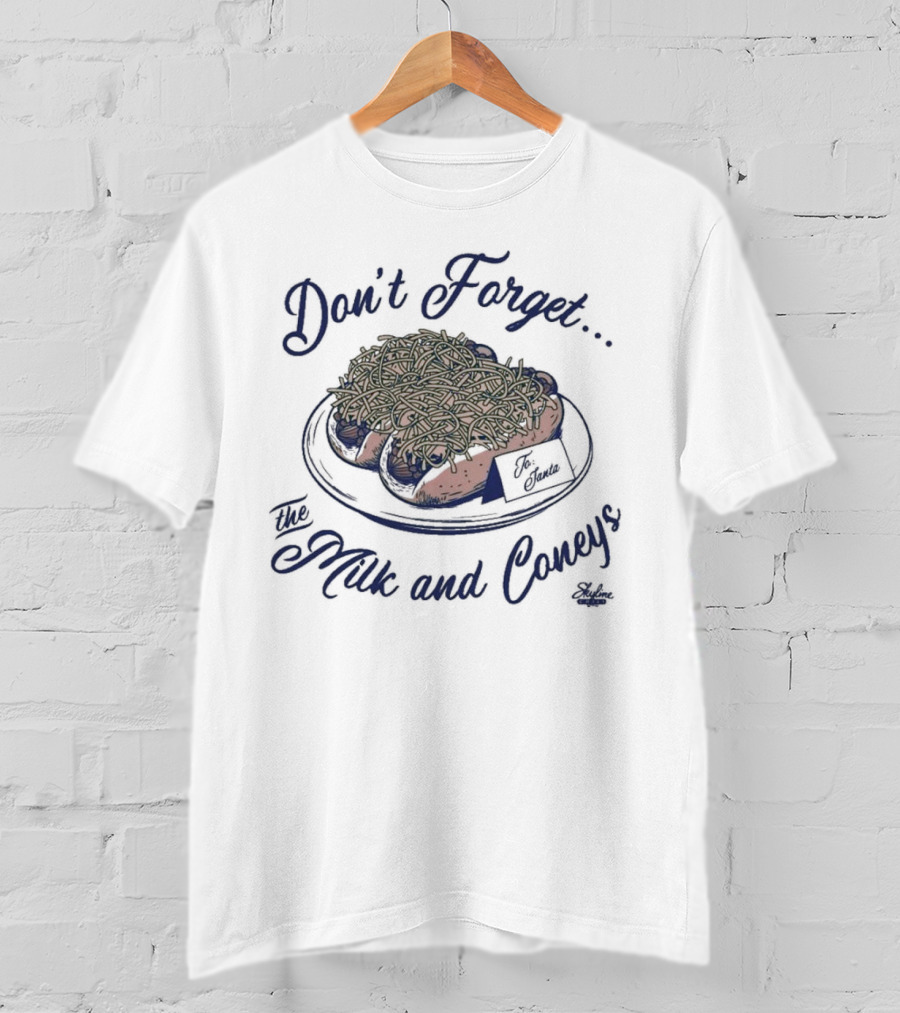 Don't Forget The Milk And Coneys To Santa Christmas T-Shirt