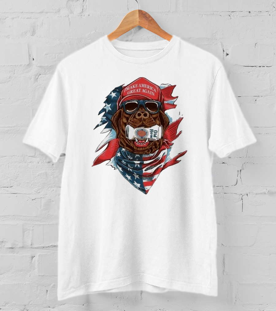 Make America Great Again Dog Old Row American Flag Bandana T-Shirt