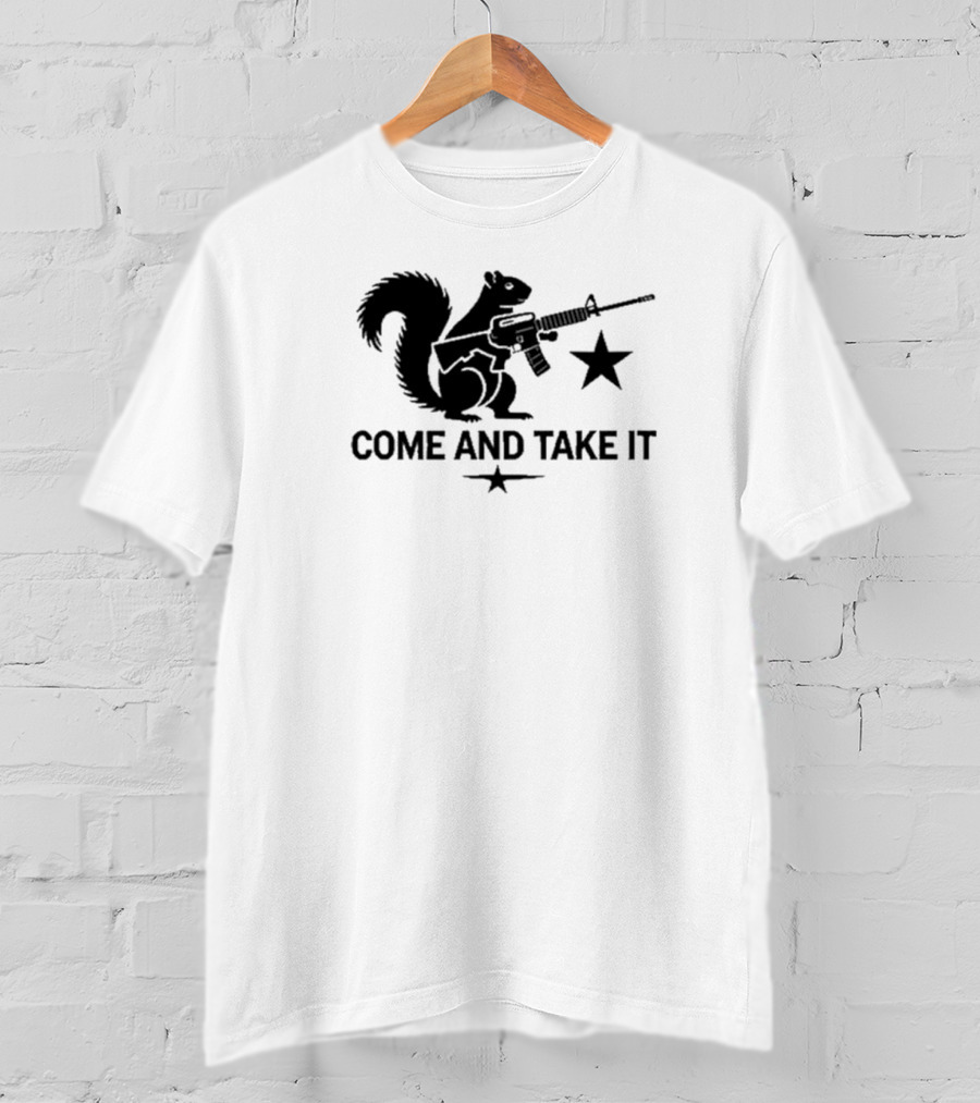 Peanut The Squirrel Holding Rifle Come And Take It Iconic Star T-Shirt