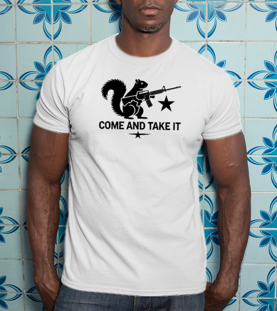 Peanut The Squirrel Holding Rifle Come And Take It Iconic Star T-Shirt
