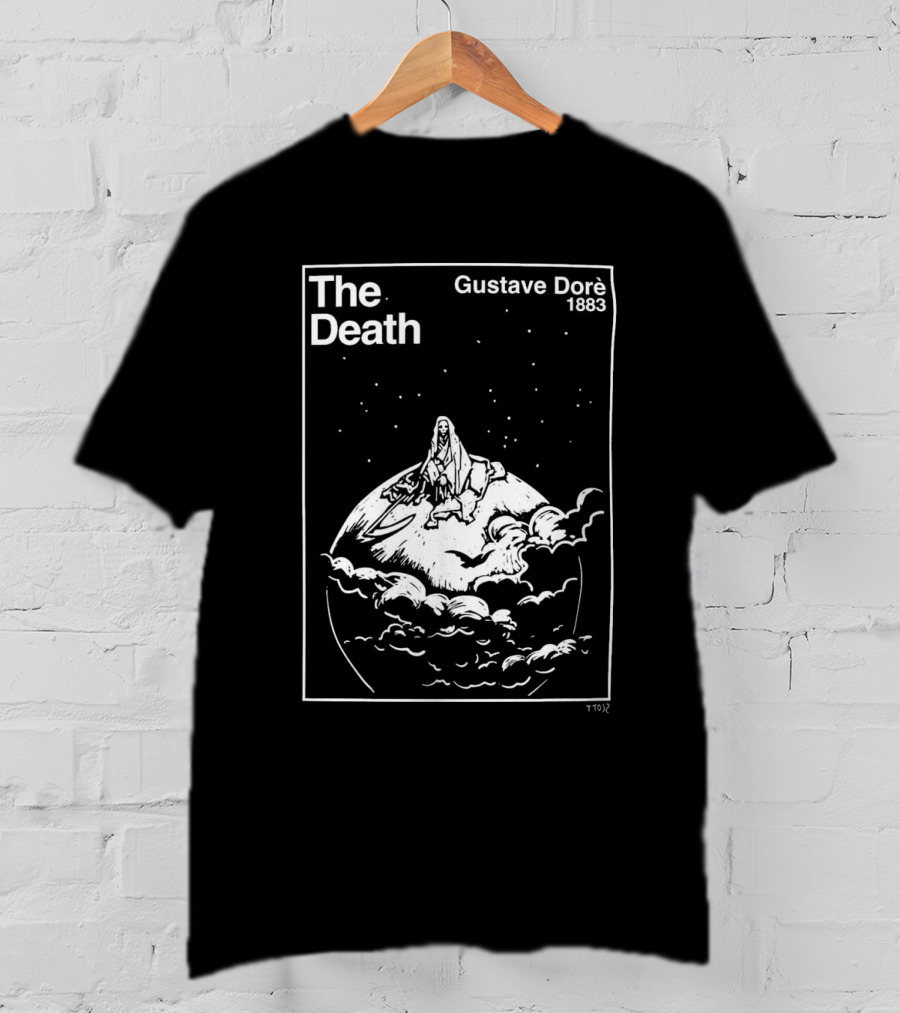 The Death Gustave Dorè 1883 Celestial Vision With Cloaked Figure On Planet T-Shirt