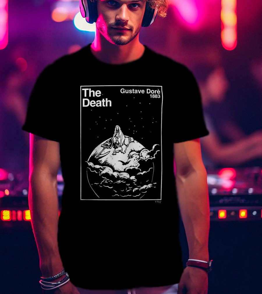 The Death Gustave Dorè 1883 Celestial Vision With Cloaked Figure On Planet T-Shirt