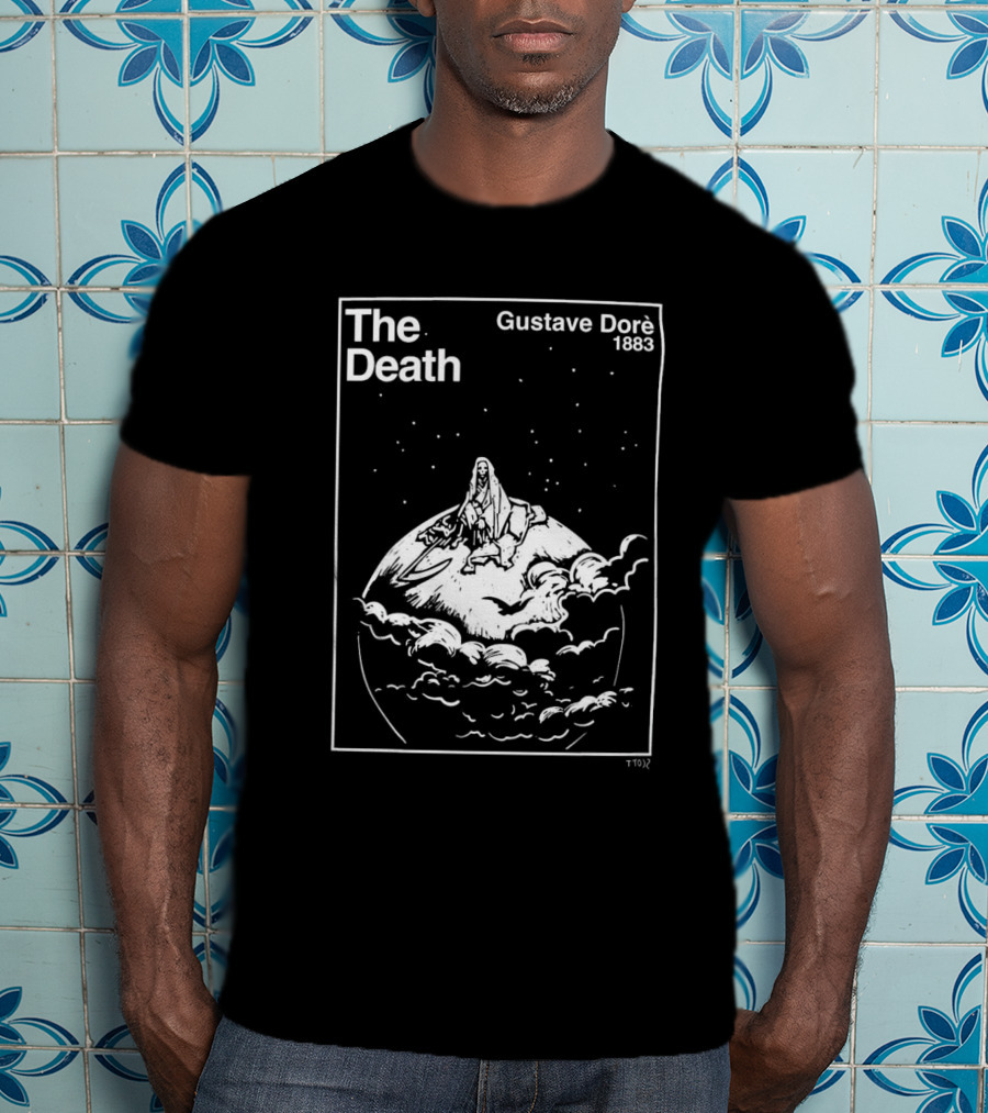The Death Gustave Dorè 1883 Celestial Vision With Cloaked Figure On Planet T-Shirt