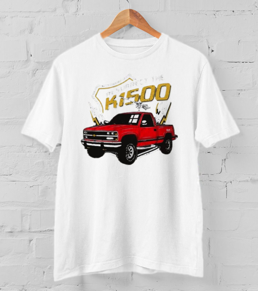 Resurrect The K1500 Fat Electrician Red Chevy Pickup Truck T-Shirt